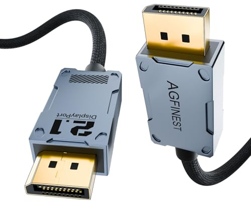 AGFINEST 16K DisplayPort 2.1 Kabel [VESA Certified], 16k@60Hz 8K@120Hz 4K@240Hz, 80Gbps DP2.1 Kabel mit UHBR20 HDR10+ DSC1.2a FreeSync G-Sync für PC/HDTV/Monitor (1M)