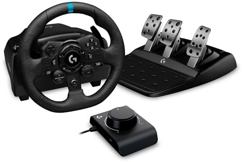 Logitech G923 Racing Wheel and Pedals para PS5, PS4, PC y Mac + Racing Adapter, adaptador para PRO Racing Wheel y pedales, Driving Force Shifter, RS Shifter & Handbrake - Negro