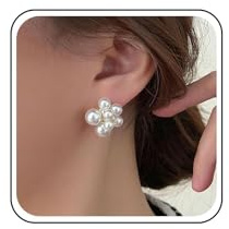 Cybche Vintage Multi Perlen Ohrstecker Perlen Ohrringe Cluster Perle Blumen Ohrringe Perle Hochzeit Ohrringes Gold Perles Ohrringes Schmuck Für Frauen