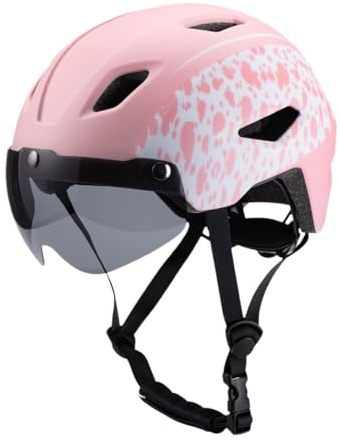 LeeQinersw Casco per Bambini con Visiera Removibile, per Ciclismo e attività all'aperto, Rosa