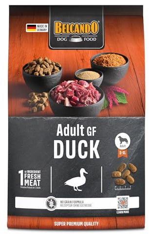 BELCANDO Adult GF Duck | getreidefreies Hundefutter | Trockenfutter ohne Getreide mit Ente | Alleinfuttermittel für ausgewachsene Hunde ab 1 Jahr