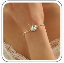 Cybche Pulsera de cadena de tenis de circonita cúbica bohemia con diamantes de imitación dorados, cadena de mano de cristal vintage, joyería de boda para mujer, Zinc