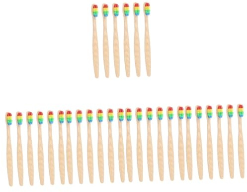 Beavorty 5 Sätze Zahnbürste Aus Bambuskohle Zahnbürste Behandeln Handbuch Zahnpasta Mundhygiene Travel Toothbrush Im Freien Reise Aus Bambus 6 Stück * 5