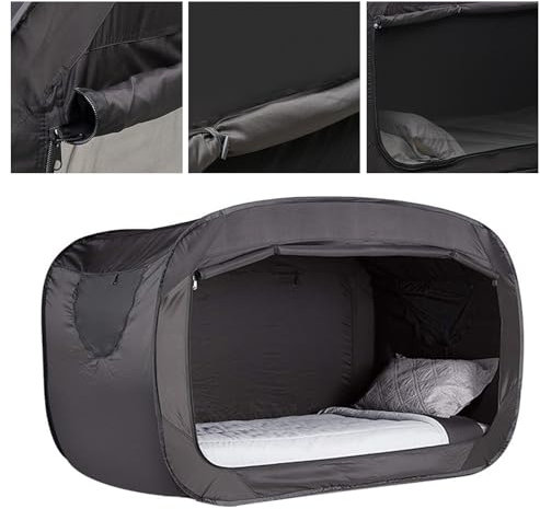 Outdoor Folding Bett Zelt Camping -Schattierung Zelt für Erwachsene Innenstudentische Schlafsaal (Schwarz)