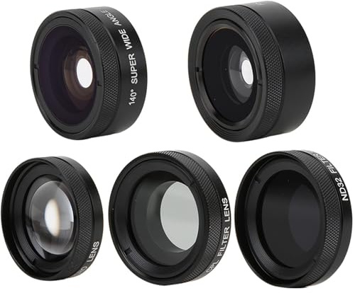 Qukaim Fisheye - Obiettivo grandangolare CPL Starlight 6 in 1 per telefono, obiettivo per fotocamera per foto migliorate, compatibile con la maggior parte degli smartphone