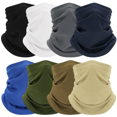 8PCS Cooling Neck Gaiter for Men Women Gator Bandana Face Scarf Cover Fishing Motorcycle Breathable Sun Protection Balaclava