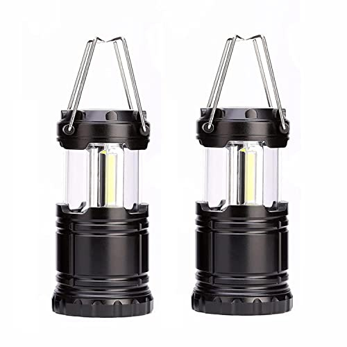 2PCS portátil LED lámpara de camping de luz con gancho plegable, lámpara impermeable a pilas portátil ligero tienda de luces de adecuado para camping, jardín, apagones (Estilo A)