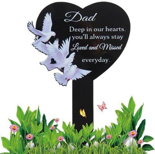 Marqueurs De Tombes,Stèles Commémoratives Décorations De Cimetière pour Maman | Plaques Noires Imperméables Stèles De Souvenir Décorations De Cimetière pour Défunts, Papa Et Maman