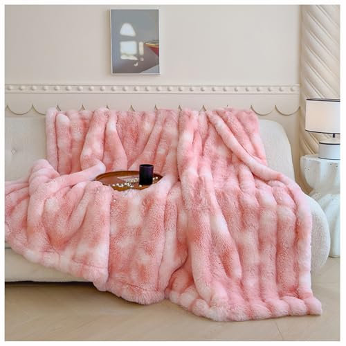 Kuschelige Kunstfelldecke, weicher flauschiger Überwurf für Sofa und Bett, Plüsch, Kuscheldecke, ideal für Heimdekoration, warme Luxusdecke (Farbe: B, Größe: 100 x 150 cm)