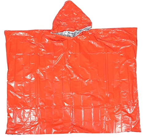 UKCOCO Reflective Emergency Rain Poncho Waterproof Outdoor Rain Coat Drawstring Hood for Adults and Boys and Girls Lightweight Survival Gear for Hiking and Cycling
