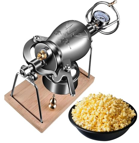 A Precision Pressure Gauge ， Pressure Popcorn Maker ， Material: 304 Stainless Steel Stove Top Popcorn Maker ， Pop Corn Pot for Family Gathering Party Fun,Ornament