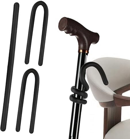 BFQZ Lot de 3 supports de canne, supports de béquilles, cannes de marche pour rangement sûr pour cannes de marche, accrochez vos béquilles n'importe où, arrêtez de tomber au sol Accessoires de
