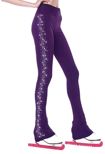 LIUHUO Eiskunstlauf-Hosen Mädchen Training Tragen Qualität Kristalle Schwarz Kind Skating Leggings