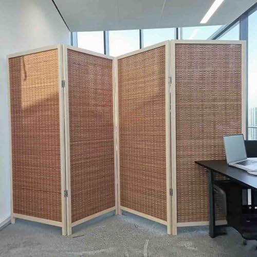 ZAQYCM Paravento divisorio Schermo per La Privacy in Legno Pieghevole A 4 Pannelli, Divisorio Decorativo per Spogliatoio per Camera da Letto/Negozio di Abbigliamento/Hotel/Ufficio(H 60cm/23.6 in)