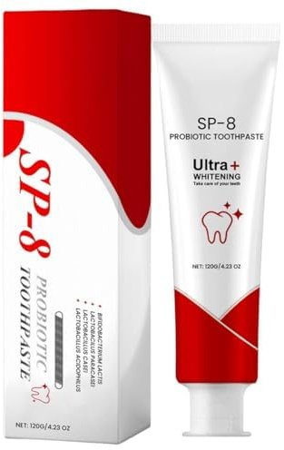SP-8 Pasta de Dientes Blanqueadora con 8 Probióticos – Versión mejorada Pasta Dental Sin Flúor para una Sonrisa Saludable y Radiante– Pasta Dental para Blanquear, Cuidar y Fortalecer Esmalte
