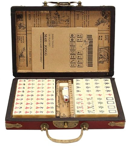 [Matériaux de haute qualité] L'ensemble Mahjong pour voyageurs est fabriqué avec des matériaux en résine mélamine de haute qualité, caractérisé par un aspect délicat avec une excellente durabilité