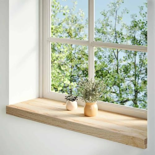 Generico Davanzali 2 pz Non Trattati 70x30x2 cm Legno Massello di Rovere,Marrone,7.1kg,4009109