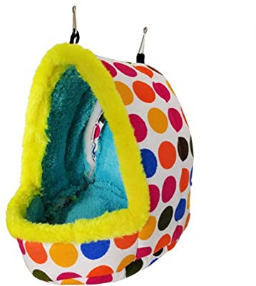 KFGISD, Hamaca for hámsteres, Mascotas, pájaros, Loros, Nido, casa, Cama Colgante, cálida, Jaula, cabaña, Tienda de campaña, Cama, Cueva Colgante, Saco de Dormir for hámster, M,Casa para pájaros(S)