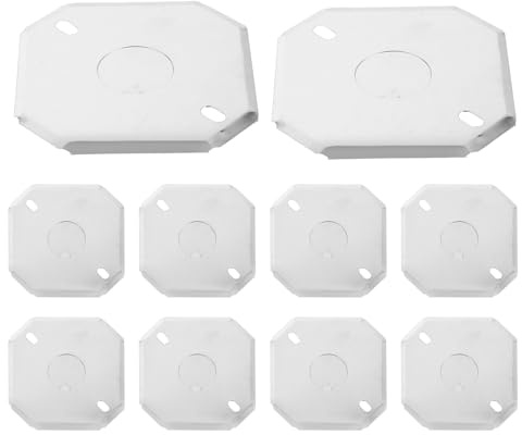 NUOBESTY 10pcs Octagon Junction Box Cover Plates Metal Panel Electrical Box Blank Covers with 20 Screws for Home and Workshop Wiring Projects