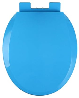 Sedile WC rotondo colorato con chiusura ammortizzata e sistema di sgancio rapido per una facile installazione e una pulizia senza problemi.