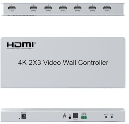 2 × 3 Video Wall Controller 4k@30Hz Ingresso Supporto Controllo IR Estrazione Audio Digitale Fibra Ottica Analogico 3.5mm Uscita Audio