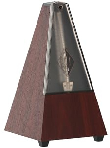 Wittner Metronom Taktell Pyramidenform System Maelzel Serie 802K - Mit Glocke - Mit Plexiglasdeckel - Mahagoni-Maserung - Mechanisch zum Aufziehen - Keine Batterien erforderlich - Made in Germany