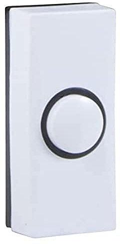 Byron 7910 Wired Bell Push, White, 2 Wire