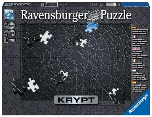 Ravensburger Puzzle 15260 - Krypt Puzzle Schwarz - Schweres Puzzle für Erwachsene und Kinder ab 14 Jahren, mit 736 Teilen, 70 x 50 cm