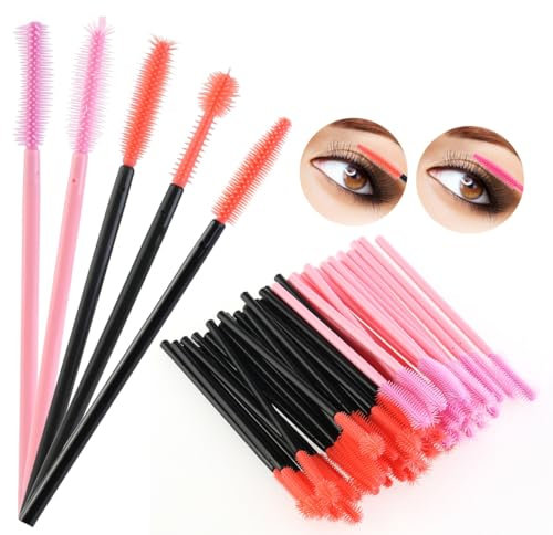 NUOLUX Wimpernbürste 50tlg Wimpernbürste Set Einweg Wegwerf Wimpern Mascara Bürste augenbrauen bürste augenbrauenbürstchen Make Up Tools