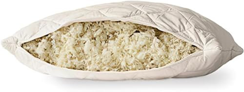 WOOLROOM 100% Natural British Wool Deluxe Customisable Pillow 1 Pack Standard - Machine Washable Organic Cotton Cover (200 Thread) - Moisture Wicking Hypoallergenic Cooling Proven Comfort