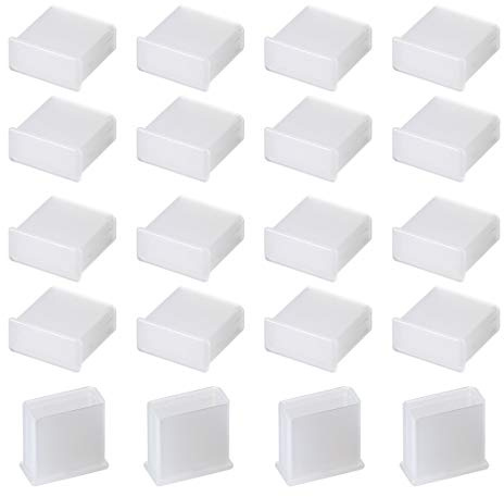 sourcing map 20pcs Plastic USB Cap Port Cover Anti Dust Protector 13mmx5mm for USB 2.0 Clear