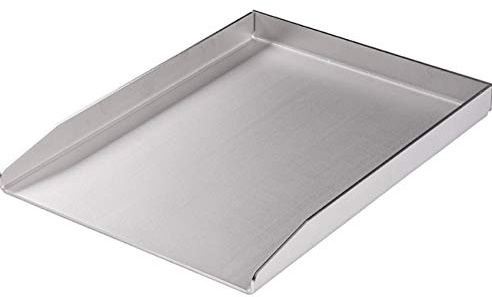 Edelstahl Grillplatte, Plancha, Grillpfanne BBQ massiv 30 cm x 40 cm x 3,5 cm aus 4mm starken Edelstahl, passend für viele Holz und Kohlegrills