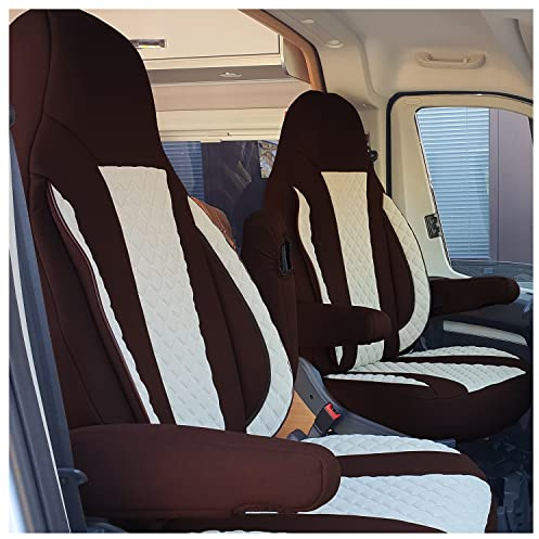 Bremer SITZBEZÜGE Juego de 2 Fundas Protectoras para Asiento de Conductor, compatibles con Ducato, Weinsberg, Adria, Dethleffs, Accesorios para Autocaravana, Incluye Fundas para reposabrazos