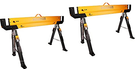 WELDINGER Sägebock 2er-Set 9-fach verstellbar Beine einzeln einstellbar belastbar bis 650 kg pro Bock