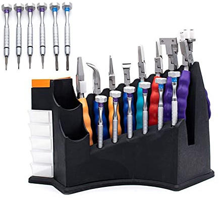 KUUY Kit De ReparacióN óPtica De Gafas, Alicates De Herramientas De Ajuste óPtico, Kit De Herramientas De Mantenimiento De Gafas Multifuncional 8 Alicates 6 Destornilladores con