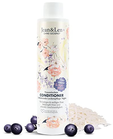 Jean & Len Traumlocken Conditioner Reiswasser & Açaibeere, für lockiges & welliges Haar, bekämpft Frizz und schenkt Geschmeidigkeit, Haarconditioner, ohne Parabene & Silikone, vegan, 300 ml