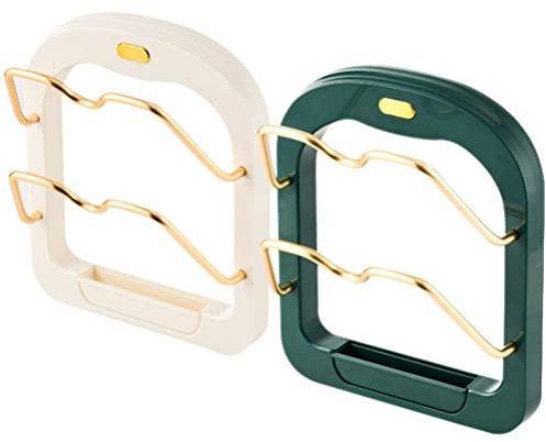 ULTECHNOVO 2pcs Wall Mount Pot Lid Holder Punch Kitchen Organizer Rack for Cutting Boards Lids Storage Slot Design Easy to Clean