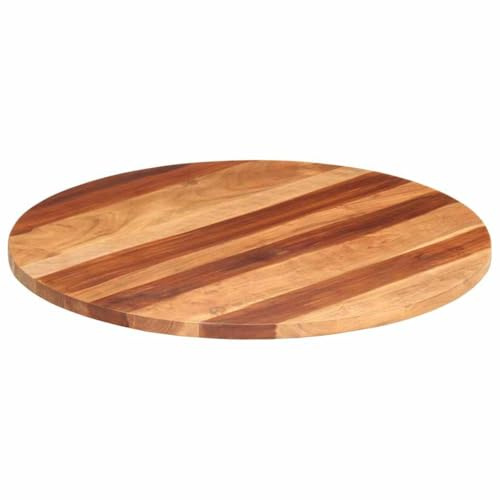 vidaXL Piano del Tavolo Ripiano Superiore Piano di Appoggio per Tavolo Accessori per Tavole Rotondo 25-27 mm 80 cm Legno Massello di Acacia
