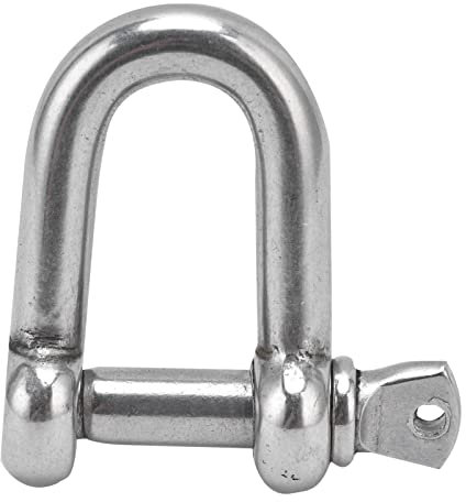 QANYEGN D Rings, Screw Pin Anchor Release Buckle, Stainless Steel D Shaped Bow Release Buckle for Chains, Outdoor Camping and Survival Ropes(M8)