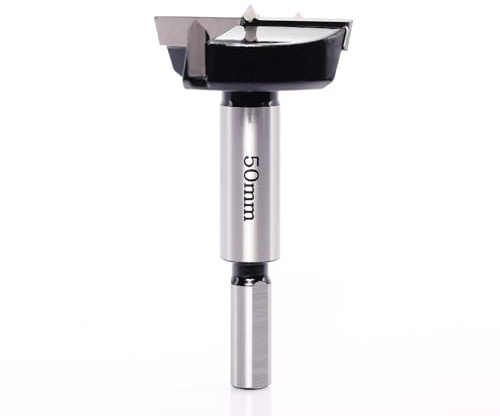 Akylin Forstner Drill Bit 50mm - Carbide Tipped Forstner Bit - Hex Shank Wood Hinge Drilling Hole Saw Cutter, for Auger Opener, Drilling Boring Bit