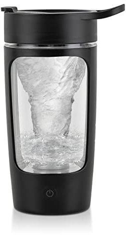 EQURA Electric Shaker Bottle,650ML Protein Shake Mixer, Made with Tritan - BPA Free - Portable Mixer Cup/USB Rechargeable Shaker Cups for Protein Shakes and Meal Replacement Shakes (Black)