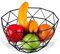 IPEA Panier à Fruits De table en Métal – Design Moderne et Géométrique – Corbeille à Fruit, Agrumes, Noix, Aliments – Porte-fruits de Centre de Table Ouvert - Noir
