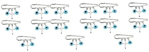 DIYEAH 15pièces Épingle De Vêtement Croix avec Oeil Turc Bleu Accessoire Élégant Et Artisanal pour Tenues Parfait pour Et Famille
