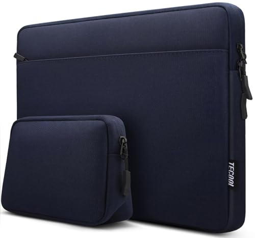 TECOOL 15,6 Zoll Laptoptasche Hülle für 15-15,6 Zoll Acer Asus Dell Lenovo Thinkpad Ideapad HP Notebook Chromebook Laptop Tasche Wasserdicht Laptophülle Schutzhülle mit Zubehörtasche, Dunkelblau