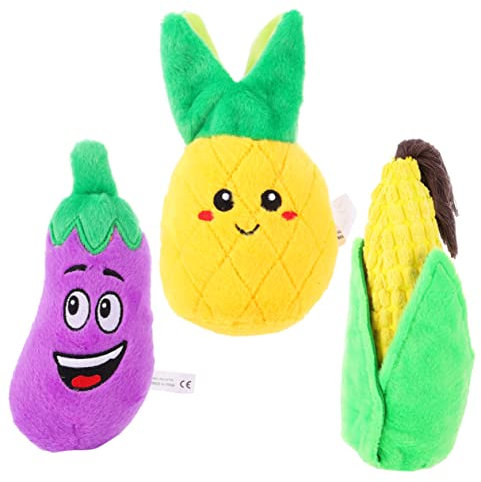 YARNOW 3stücke Hundespielzeug Plüschtier Quietschspielzeug Mit Obst Für Haustiere Spielzeug Für Hunde Und Katzen Plüschspielzeug Mit Haustier-soundspielzeug Für Kleine Hunde