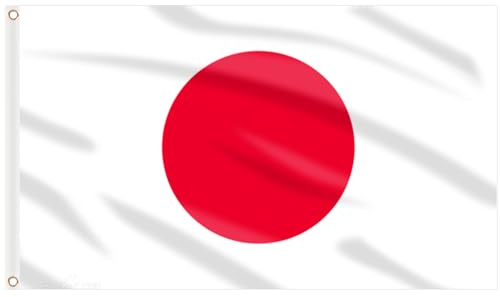 AhfuLife Große Japanische Nationalflagge 90 x 150 cm für WM 2026, 1 Stück Japanische Fallage mit Messing-Ösen, Japan Fahne für Heimdekoration Olympische Sportereignisse Fussball Bar Party Deko