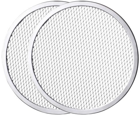 Lot De 2 Grilles à Pizza De 25 Cm Pour Four, Plaque à Pizza Ronde Avec Trous, Antiadhésive, Lisse, En Alliage D'aluminium De Qualité Alimentaire, Plateau à Pâte à Pizza Pour La Maison, Le Restaurant