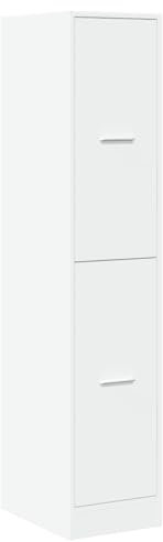 vidaXL Apothekerschrank, Ausziehschrank mit Stauraum, Allzweckschrank für Wohnzimmer Büro, Nischenschrank Hochschrank Aufbewahrungsschrank, Weiß Holzwerkstoff