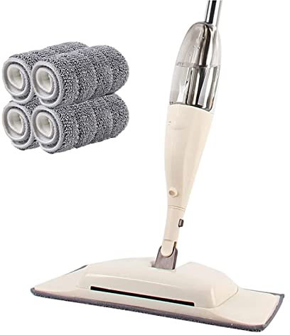 Trapeador húmedo y seco Trapeador en aerosol para limpieza de pisos, con una botella rociadora recargable y almohadillas de microfibra lavables Trapeador plano seco y húmedo para el hogar o laminado