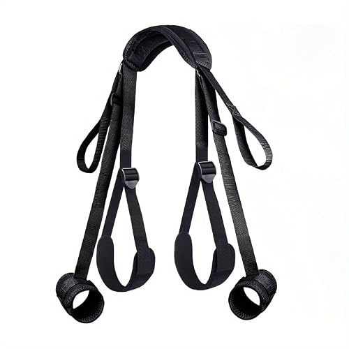 Split Leg Strap SM Erotiskt läder Split Leg Strap Kroppsposition M Öppen benrem Manliga och kvinnliga flirtleksaker Bondage Bindning